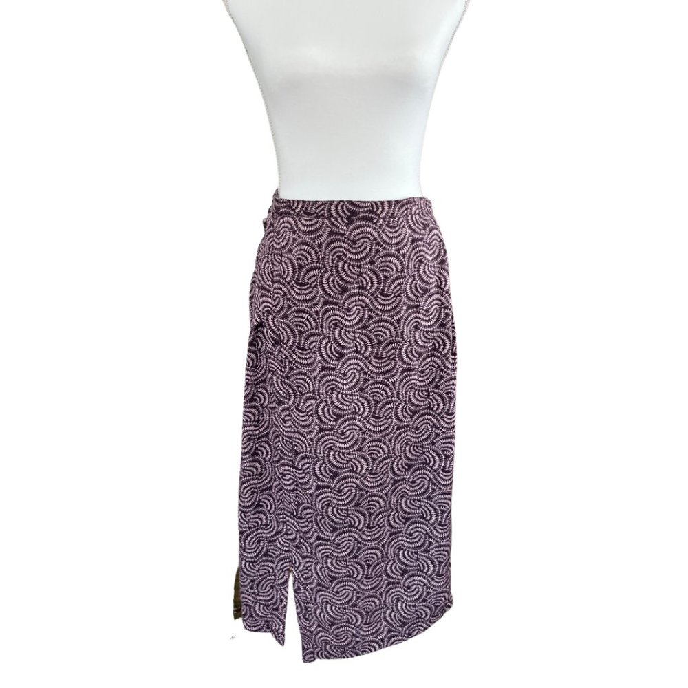 Topshop Purple Floral Wrap Midi Skirt